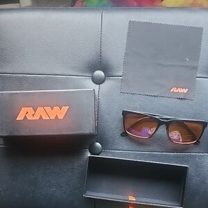 Black Sunglasses with Orange Accents